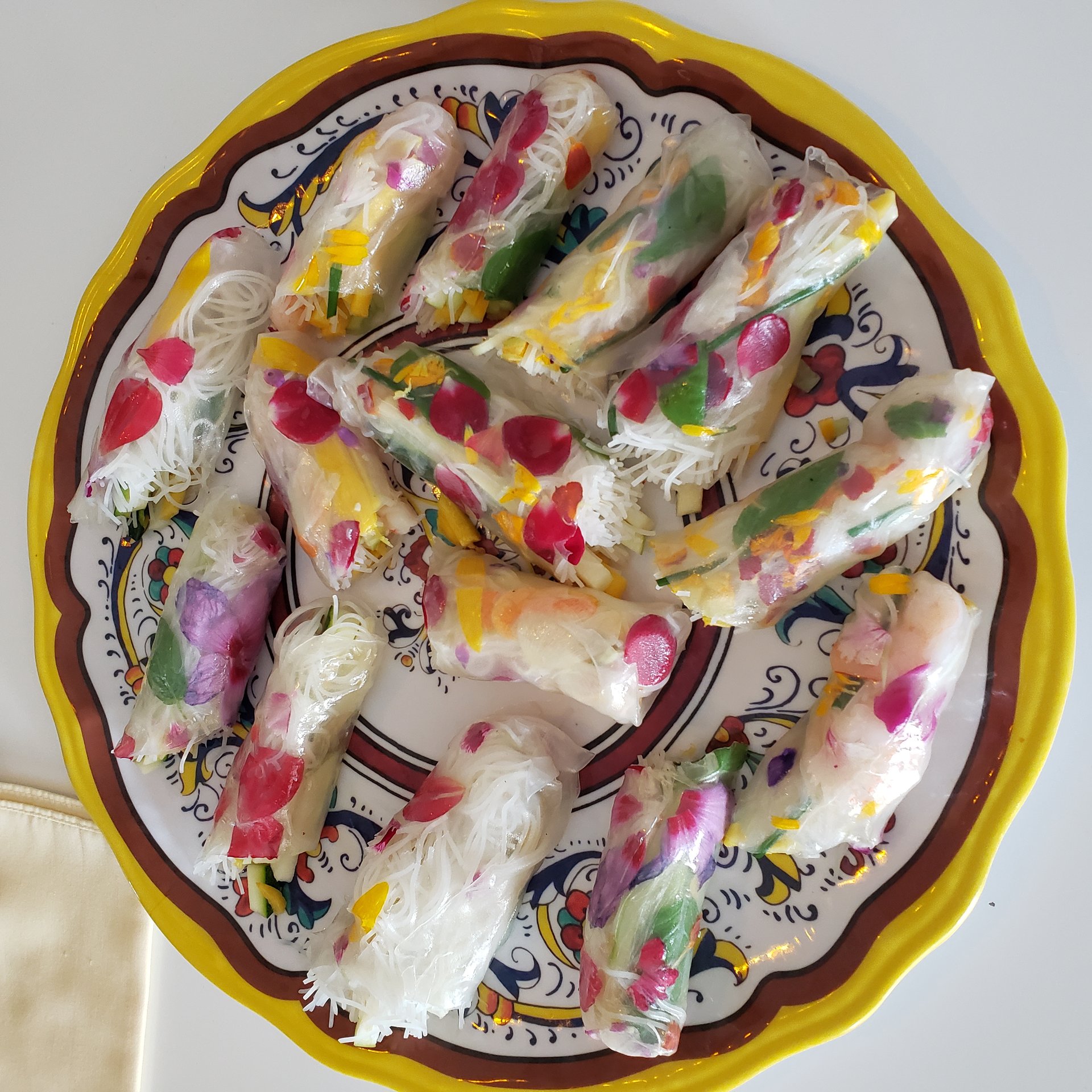 The Edible Flower Garden β spring rolls